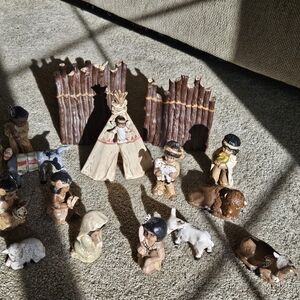 Southwestern Nativity Set • Hand-Painted Folk Art